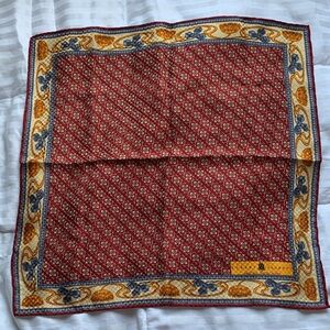Robert Talbott Red, Gold and Blue Silk Pocket Square
